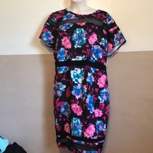 NEW WITH TAGS -- Floral scuba midi dress